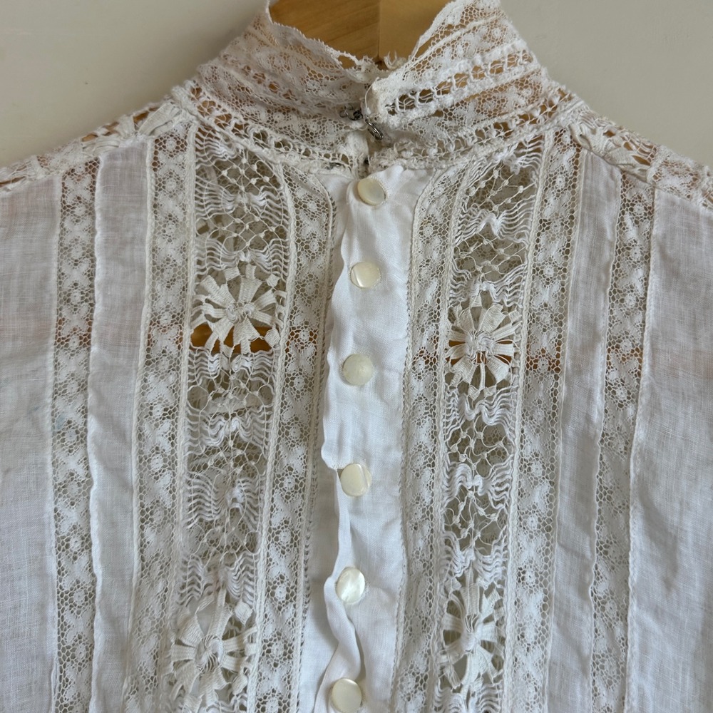 Antique Edwardian cotton lace blouse - Picture 7 of 12